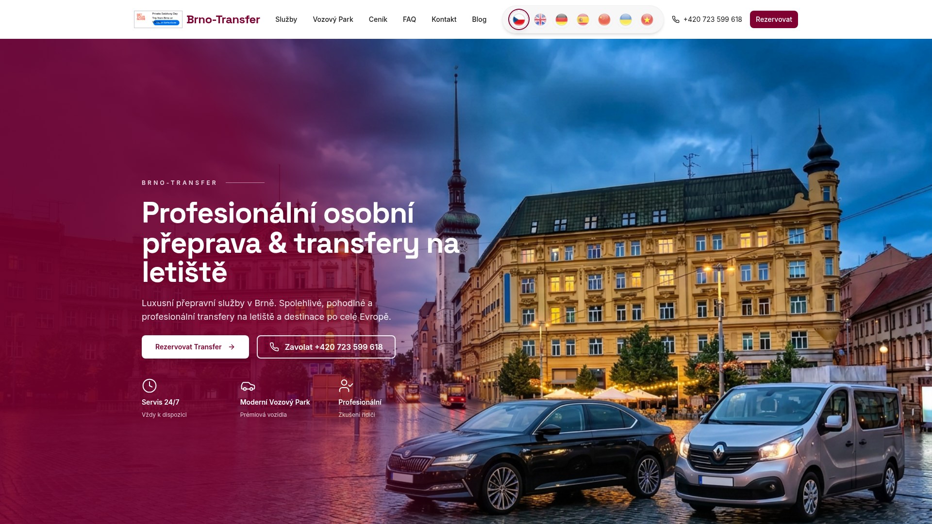 Náhled webu Brno Transfer
