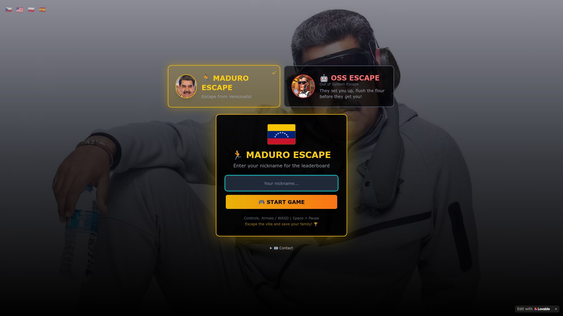 Náhled webu Maduro Maze Escape